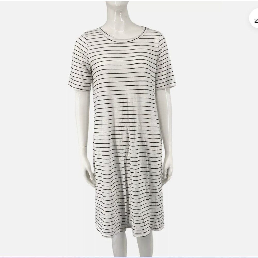 Roolee Women's M dress Black and White Stripe comfy casual Cotton Blend Size Med